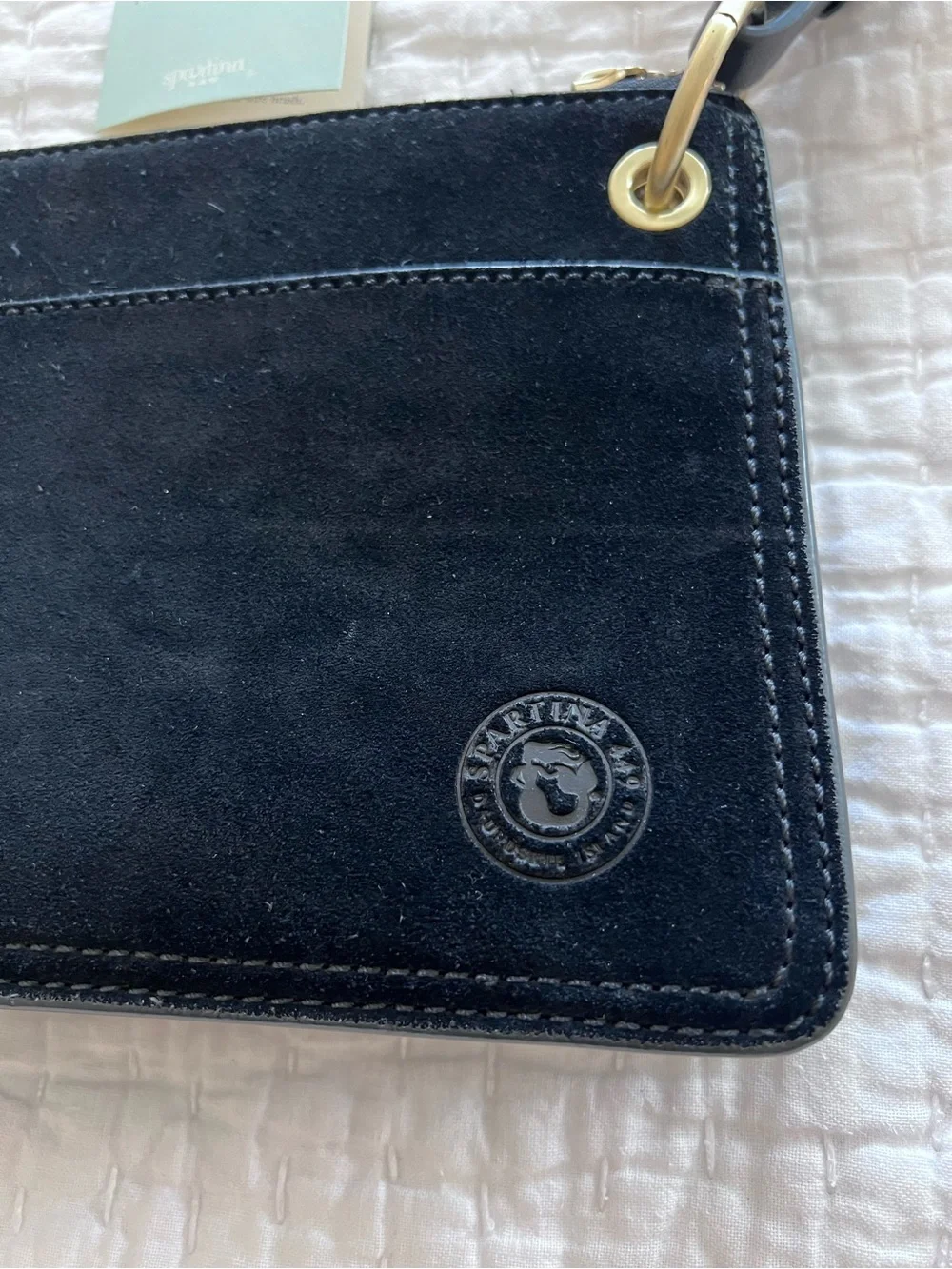 Spartina 449 Siren Collection Suede Carrie Crossbody Bag Black EUC